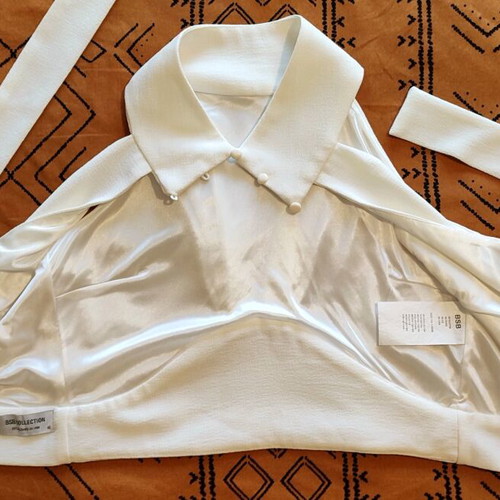 Neckholder top BSB like new, ivory, size 40