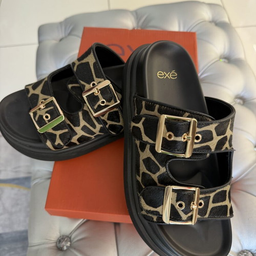 Exe Mule Leather Women's Slippers Size 37 New Black
