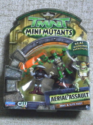 TMNT Mini Mutants Aerial Assault Mike & Elite Foot φιγούρες, Playmates
