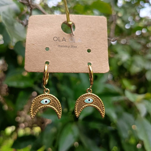 Stainless steel earrings new, gold-colored