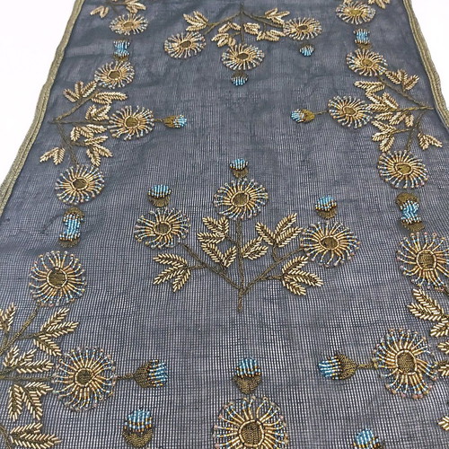 Handmade table runner with macrame and beads 40×150cm new