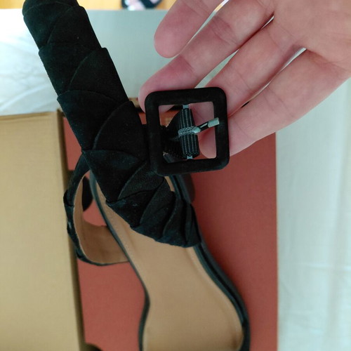 Next black leather sandals with nubuck, 5 cm heel, size 39