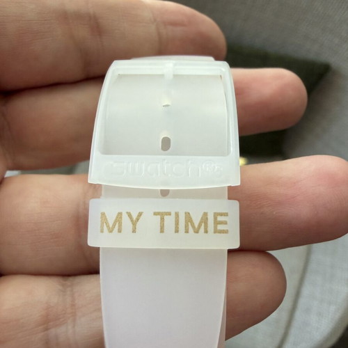 Swatch MY Time Golden Jelly Unisex Watch new, white and gold