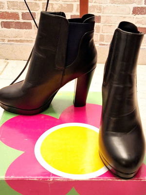 High boots used, black, size 39 with anti-slip sole