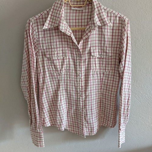 Sprider shirt size M, like new, fuchsia-pink-beige checkered