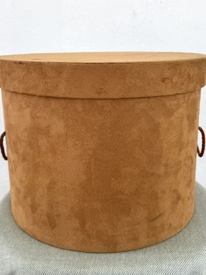Large suede storage box with velvet lining, like new