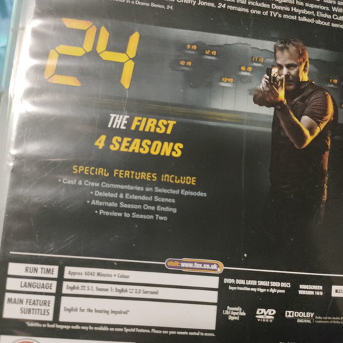 24 DVD complete series seasons 1-4 used with English subtitles