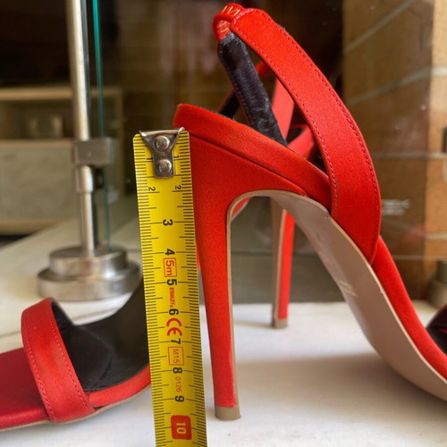 Envie Shoes high-heeled sandals used, red-orange, size 38