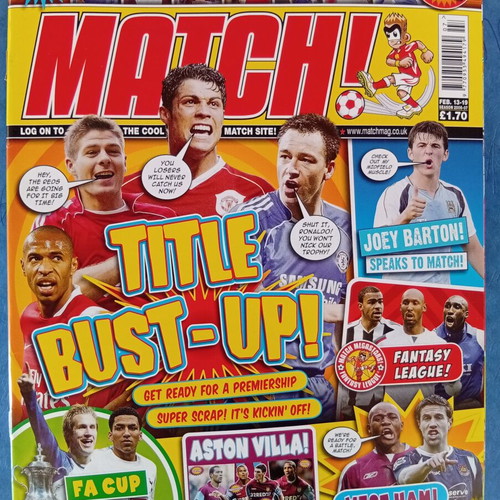 Match Football Magazine Issue 13-19/2/2007 like new with Aston Villa poster