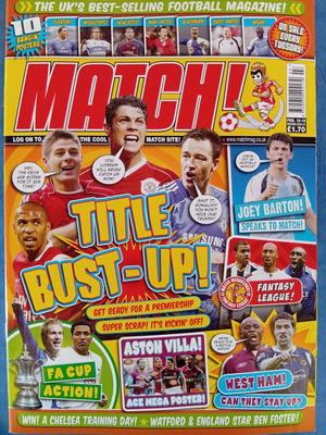 Match Football τεύχος 13-19/2/2007 σαν καινούργιο με αφίσα Aston Villa