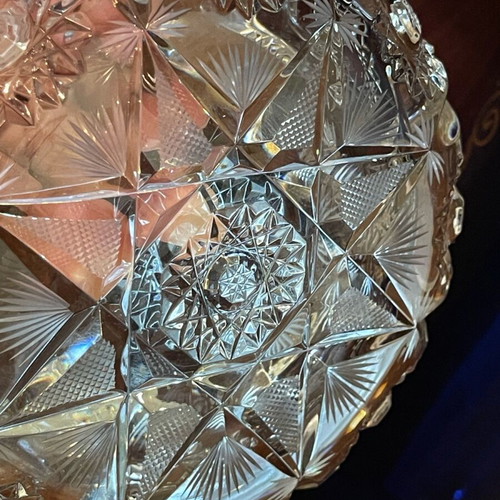 Large Bohemian Crystals Ashtray used, Bohemian crystal