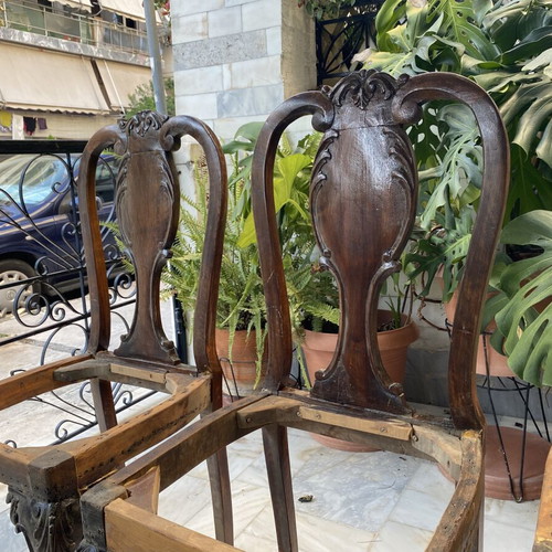 Chairs with lion feet pack of 4, solid wood, used, 1936