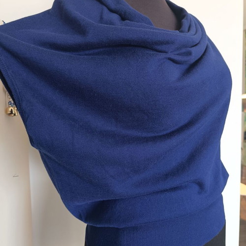 Buttignol sleeveless draped blouse like new, silk and cotton, size L