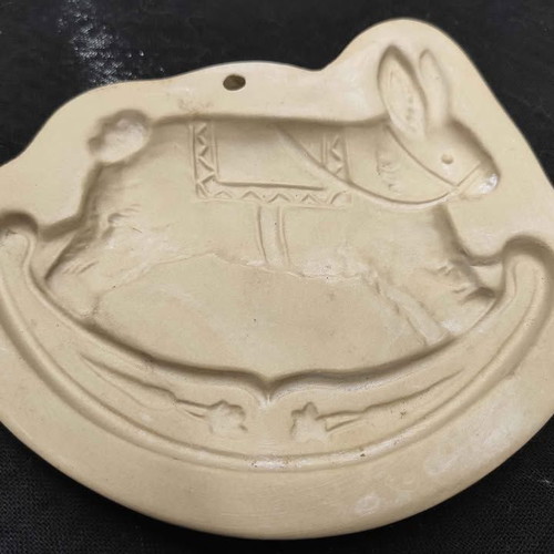 Ceramic cookie molds used, set of 4 large American vintage