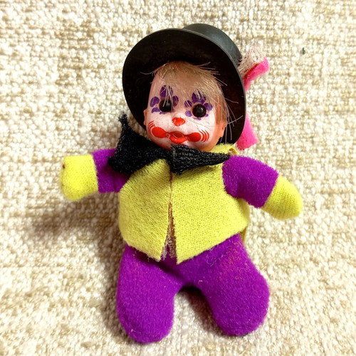 El Greco Mini Clown Bean Doll 80s Vintage New