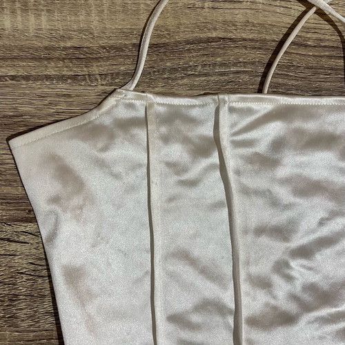 H&M women's top like new, satin cream with straps