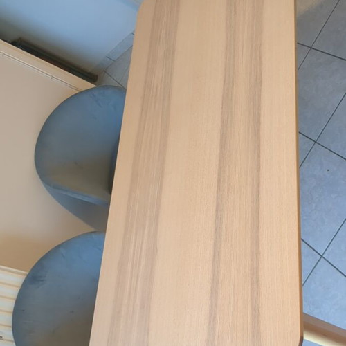 IKEA wooden large table with two velvet chairs from Praktiker