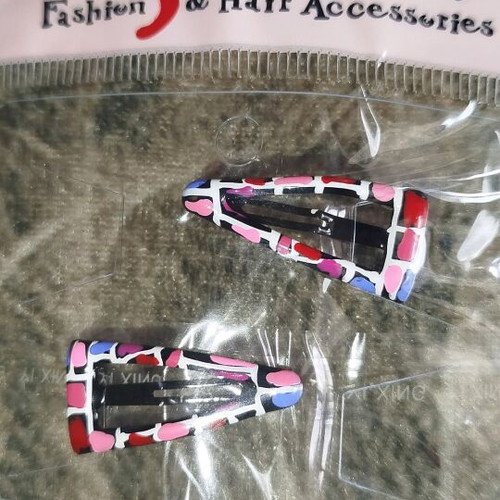 Set of 8 red hair clips new