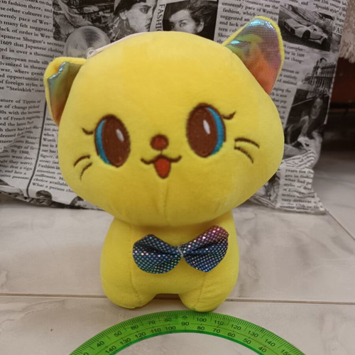 Set of 2 plush toys, cat and elephant