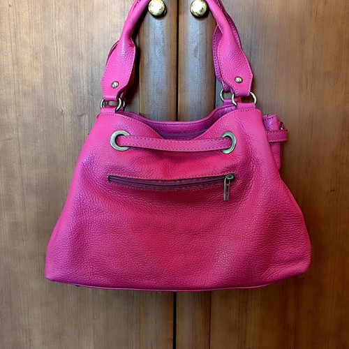 Les Naïades Tote Bag like new, medium size, genuine leather, fuchsia