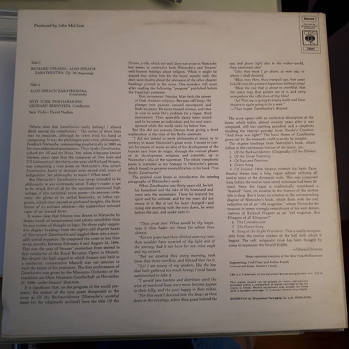 Richard Strauss Also Sprach Zarathustra vinyl used