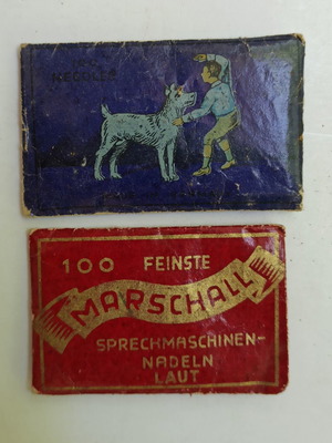 Gramophone needles used, pack His Master Voice and Marshall