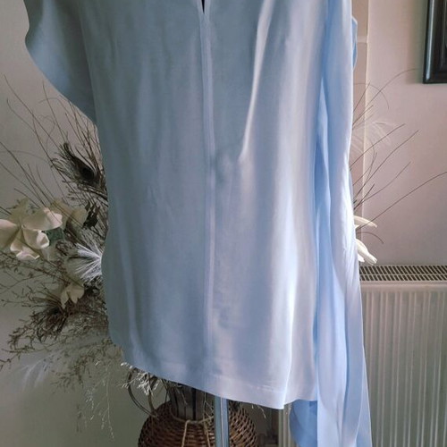 Karen Millen Silk Blouse New, Light Blue, Size XL
