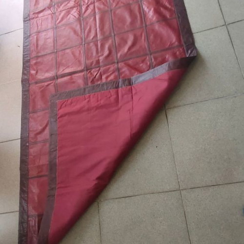 Leather rug new in burgundy and brown color