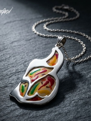 Kaleido Artisan Silver 925 Pendant with Enamel by Apefthon