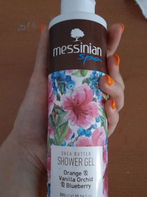 Messinian Spa Shea Butter Shower Gel New 300ml Orange Vanilla Orchid Blueberry