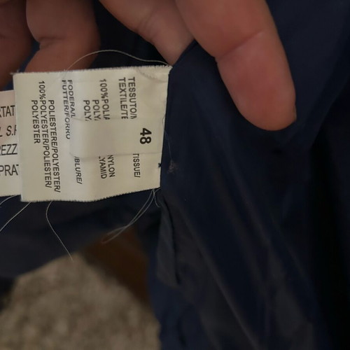 Down women's jacket with belt and collar blue like new