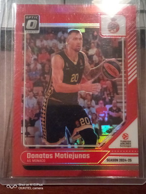 Donatas Motiejunas Red Optic Card 2024-25 Panini Donruss Euroleague like new