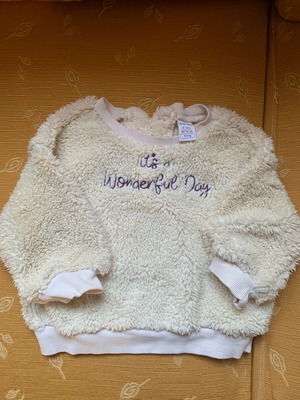 Warm sweatshirt for 9-month-old girl like new