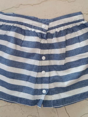 Benetton striped skirt 2 years 90 cm like new with buttons and elastic waist