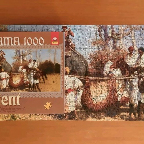 Puzzle Trefl 1000 Tiger Hunt used, completed