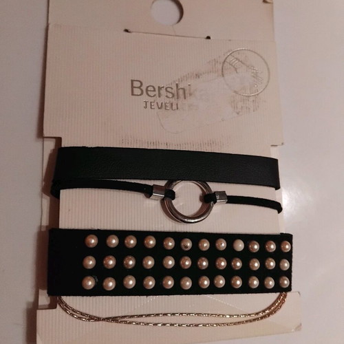 Set of 4 rock bracelets new, black and silver