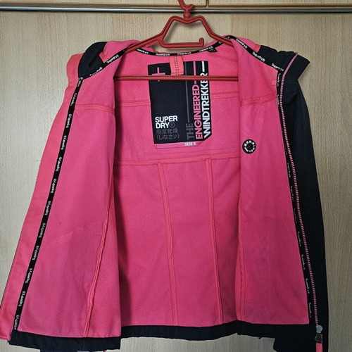 Superdry jacket small size like new, blue and pink