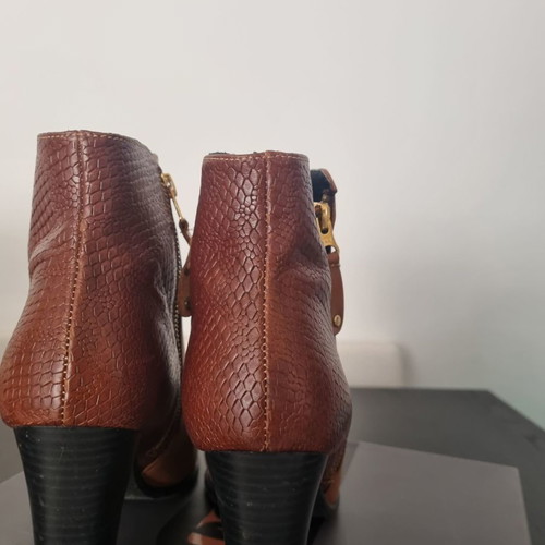 Sagiakos leather high-heeled ankle boots like new, brown two-tone, size 41
