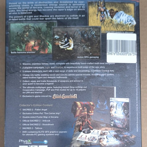 Sacred 2 Fallen Angel Collector's Edition PC DVD-ROM like new