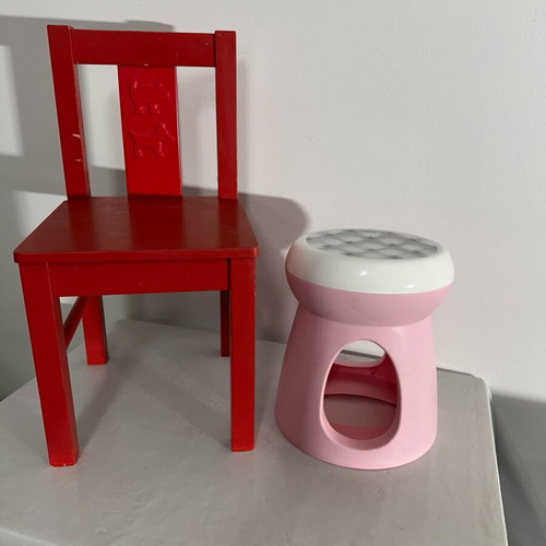 Wooden children's chair like new with free stool