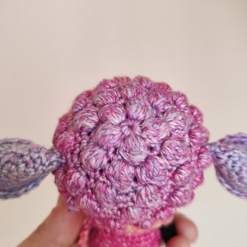 Amigurumi doll new, black girl with pink dress