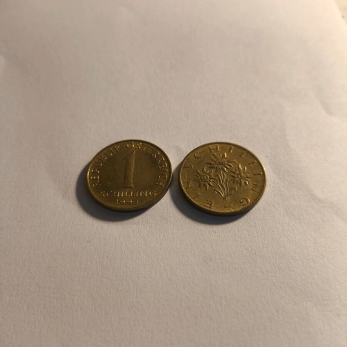 Collection of 22 Austria 1 Schilling coins used (1975–1997)