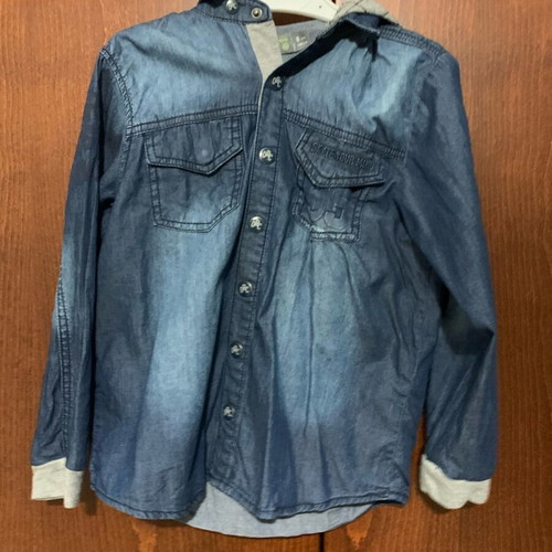 Denim shirt with detachable hood Orchestra like new, blue