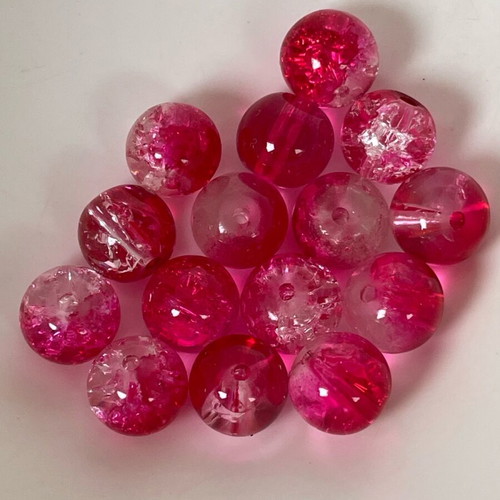 Glass crackle beads like new, pack of 4 bags