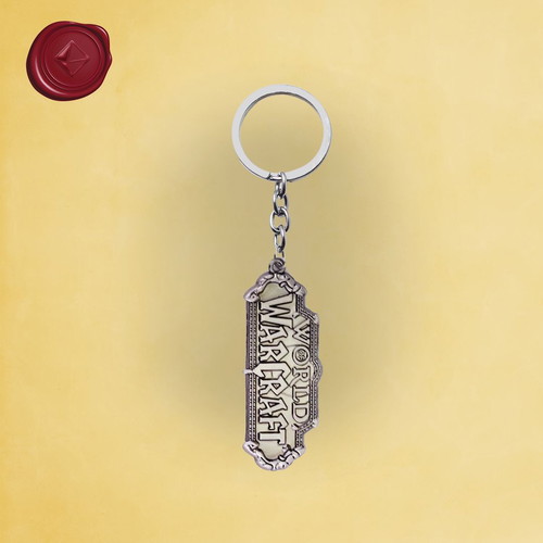 World of Warcraft metal keychain new, black and silver