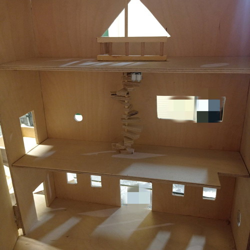 Wooden dollhouse handmade new
