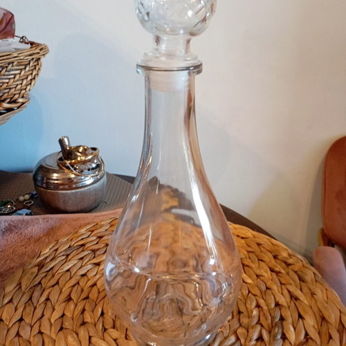 Vintage glass decanter like new, thick glass