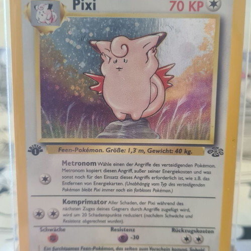 Pixi 1st Edition Jungle Holo card used, German