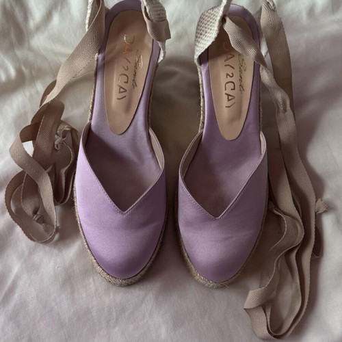 Sante Satin Lilac Espadrilles Like New, Size 38