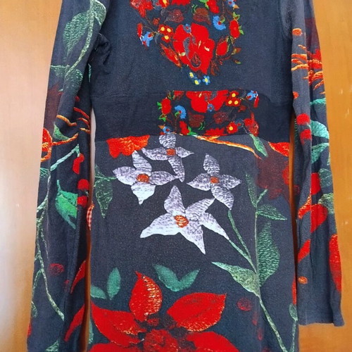 Desigual long-sleeve blouse like new, colorful with floral design